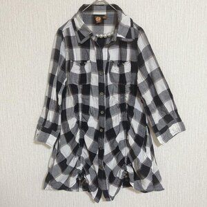 Bro Checkered 3/4 Sleeve Cotton Tunic Shirt Size L